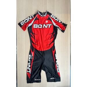 Rare Vintage Bont Cycling Black and Red Skinsuit - Large